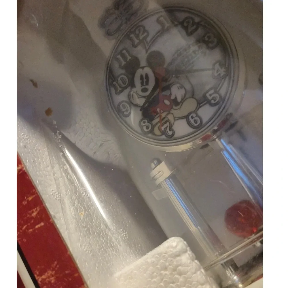 Disney Mickey‎ Mouse Anniversary Clock Porcelain Base Glass Dome DS20775 New